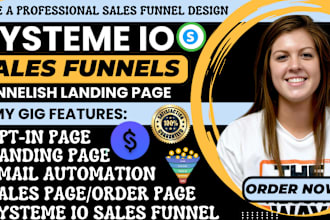 build systeme io landing page systeme io sales funnel, clickfunnels, unbounce