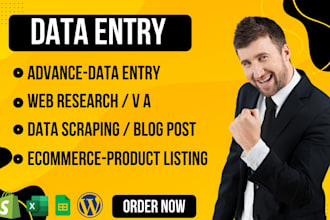 be a virtual assistant for data entry, data scraping wordpress, product listing