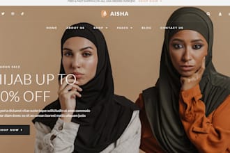 design islamic clothing website muslim wears shopify store, hijab, jilbab store
