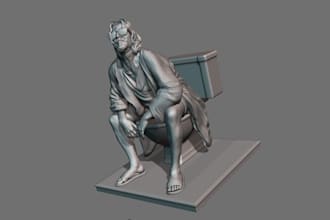 model 3d,printing model, 3d miniature figurine,reduce remesh 3d sculpt, fix 3d