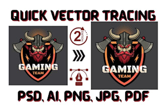 do vector tracing, redesign and convert logo to vector tracing, svg, png, pdf