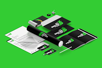 create corporate logo, brand identity, with full branding kit