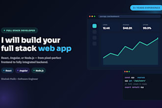 develop react js, angular, node websites as full stack developer