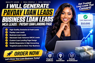 payday loan leads business loan leads mca leads payday loan landing page
