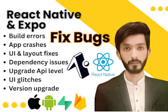 fix bugs and errors in your react, react native and expo app