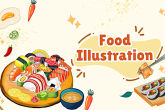 create custom food illustrations for menus, cookbooks and recipes