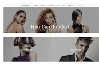 design hair care shopify store beauty website cosmetics hair salon dropshipping