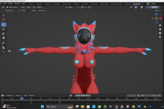 custom vrchat furry avatar 3d model protogen fursona vrc character from scratch