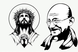 draw professional silhouette logo and stencil