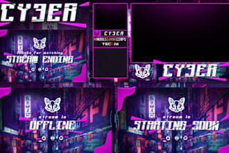 design twitch overlay, kick, twitch logo, animated stream overlay, screen panel