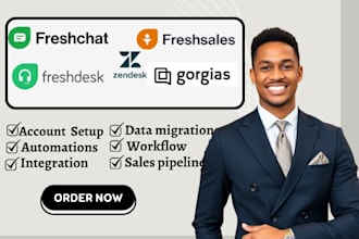 setup freshworks freshchat freshsales freshdesk zendesk gorgias flodesk keap