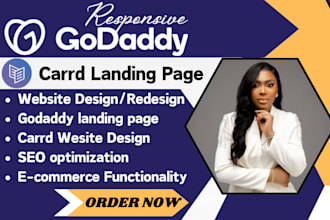 build godaddy website, redesign godaddy website design, carrd,  design godaddy