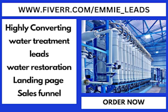 generate exclusive water treatment leads water restoration landing page funnel