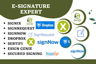 setup secured signing signix sertifi esign genie signrequest signnow dropbox
