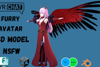 create a custom vrchat avatar 3d model furry avatar anime and nsfw content