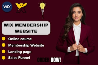 create wix membership online course website design wix sales funnel landing page