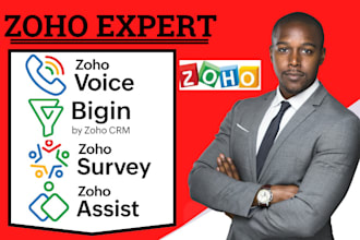 setup zoho CRM zoho voice zoho bigin zoho survey zoho assist zoho sales campaign