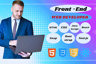 develop responsive websites html css javascript react next js gsap framer motion