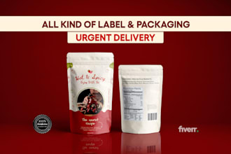 do your urgent product label design, packaging or pouch design