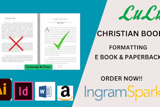 format ebook, flip book, audio book, design on designrr, indesign, canva