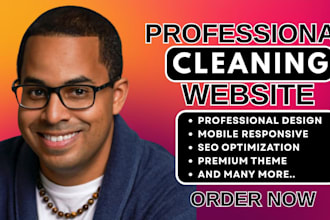 create house cleaning website office cleaning commercial cleaning landing page