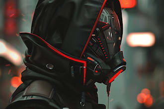 create sci fi character design, sci fi art illustration