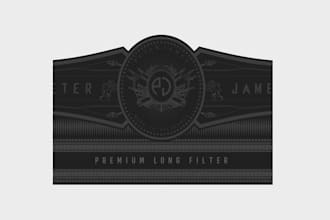 do cigar, label, band, ring, tube and box logo design