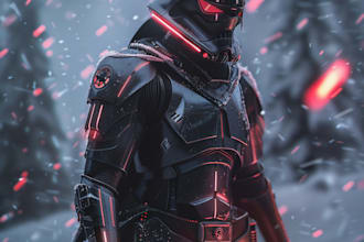 create an sci fi character art, sci fi art illustration