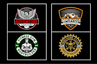 create badge, hunting, outdoor, adventure or vintage logo