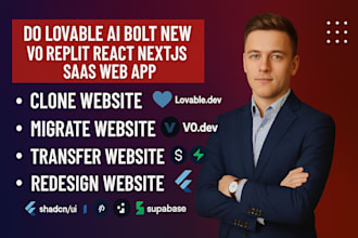 do react nextjs lovable ai bolt new v0 replit saas web app, stripe api, supabase