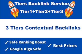 provide 500 high authority tier 1 backlinks 2000 tier 2 and 3000 tier 3