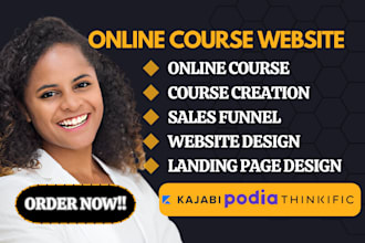 setup online course on kajabi podia thinkific learndash teachable lms website