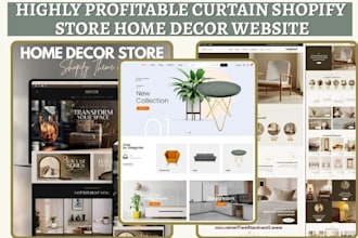 design curtain shopify blind furniture store home decor website curtain website
