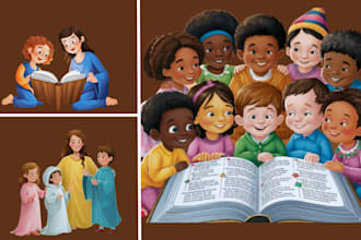 create christian and bible themed illustrations