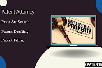 patent search, patent drafting, provisional patent, design patent