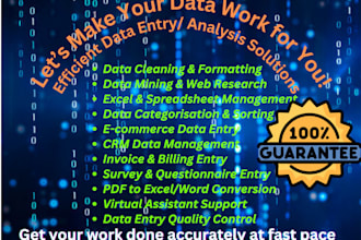 engineer data driven solutions data entry and analysis