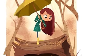 draw children story book and kids book illustrations and cover
