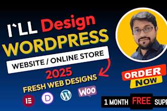 design responsive wordpress website with elementor, divi