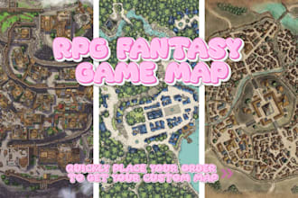 rpg map, fantasy map, map animation, rpg fantasy, dnd map, low poly vector map