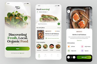 food delivery app, restaurant store app, coffe shop, grocery app snacks ordering