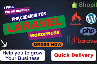 develop or fix any core PHP,laravel ,wordpress,codeigniter and shopify