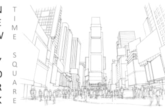 do landmarks and buildings hand drawn illustrations