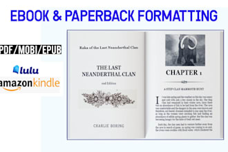 do book formatting,paperback layout design, and kindle ebook formatting