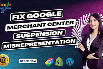 fix google merchant center suspension and misrepresentation issue