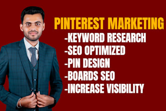 create SEO optimized pins and boards as a pinterest marketing manager