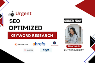 do SEO keyword research, competitor analysis with ahrefs, moz, and semrush