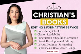 professionally edit your christian book, proofread, book design, formatting