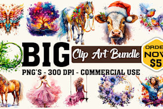 create unique illustration clip arts, stickers for etsy