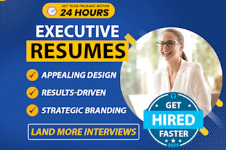 do executive resume writing service, CV, bio, linkedin profile for leadership