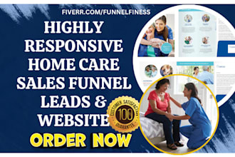 build home care website clinic medical healthcare recruitment sales funnel leads